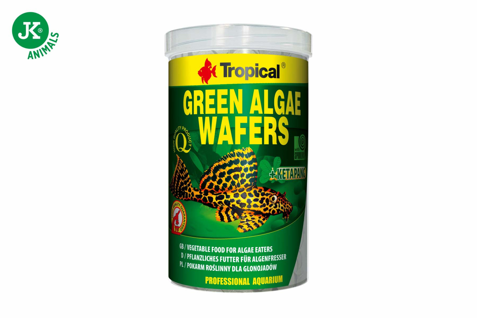 Tropical, Green Algae Wafers, 1 000 ml, rostlinné potápějící se oplatky se spirulinou pro ryby přísavkovité