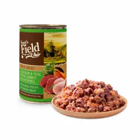 Sam's Field True Chicken & Veal Meat with Carrot for Puppies, superprémiová konzerva, 400 g (Sams Field)