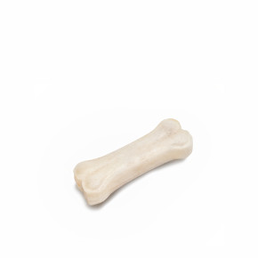 Bílá lisovaná kost z buvolí kůže, 8 cm, přírodní pamlsek