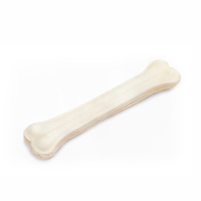 Bílá lisovaná kost z buvolí kůže, 20 cm, přírodní pamlsek