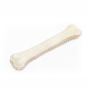 Bílá lisovaná kost z buvolí kůže, 25 cm, přírodní pamlsek