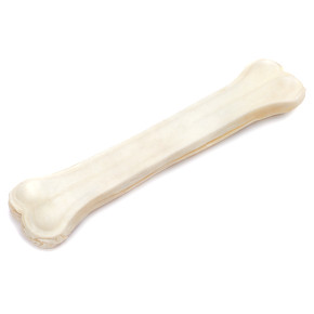 Bílá lisovaná kost z buvolí kůže, 32 cm, přírodní pamlsek