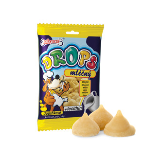 Mlsoun Drops, mléčný pamlsek, 75 g, pochoutka pro psy
