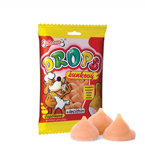 Mlsoun Drops, šunkový pamlsek, 75 g, pochoutka pro psy