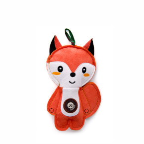 Liška, pískací hračka z pevné textilní látky, 19 cm