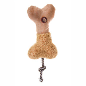 Kost s provazem, pískací hračka, 32 cm