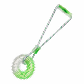 Bavlněné přetahovadlo s pískacím kruhem z TPR pryže, zelené