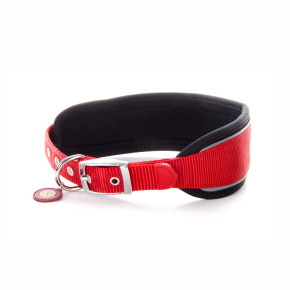 Nylonový obojek Comfort s měkkou výztuhou L, 6,4×47–56 cm, červený