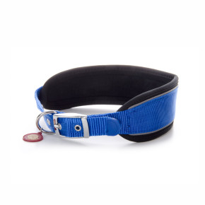 Nylonový obojek Comfort s měkkou výztuhou L, 6,4×47–56 cm, modrý