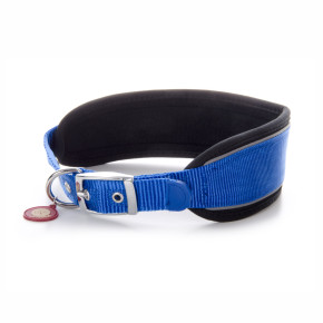 Nylonový obojek Comfort s měkkou výztuhou XL, 7,6×51–60 cm, modrý