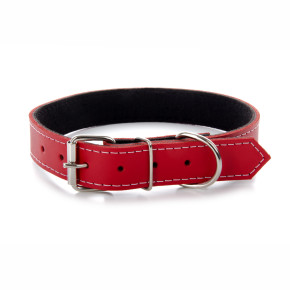 Kožený obojek JK Classic pro psy, 3×65 cm, červený