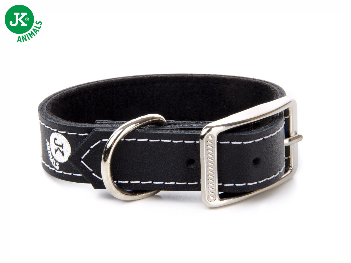 Široký kožený obojek LUX 24 mm černý