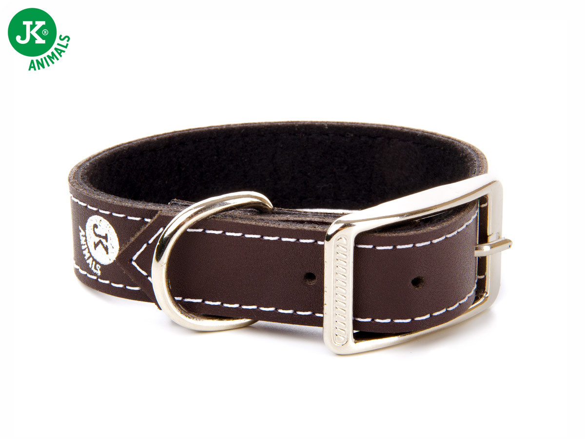 Široký kožený obojek LUX 24 mm hnědý