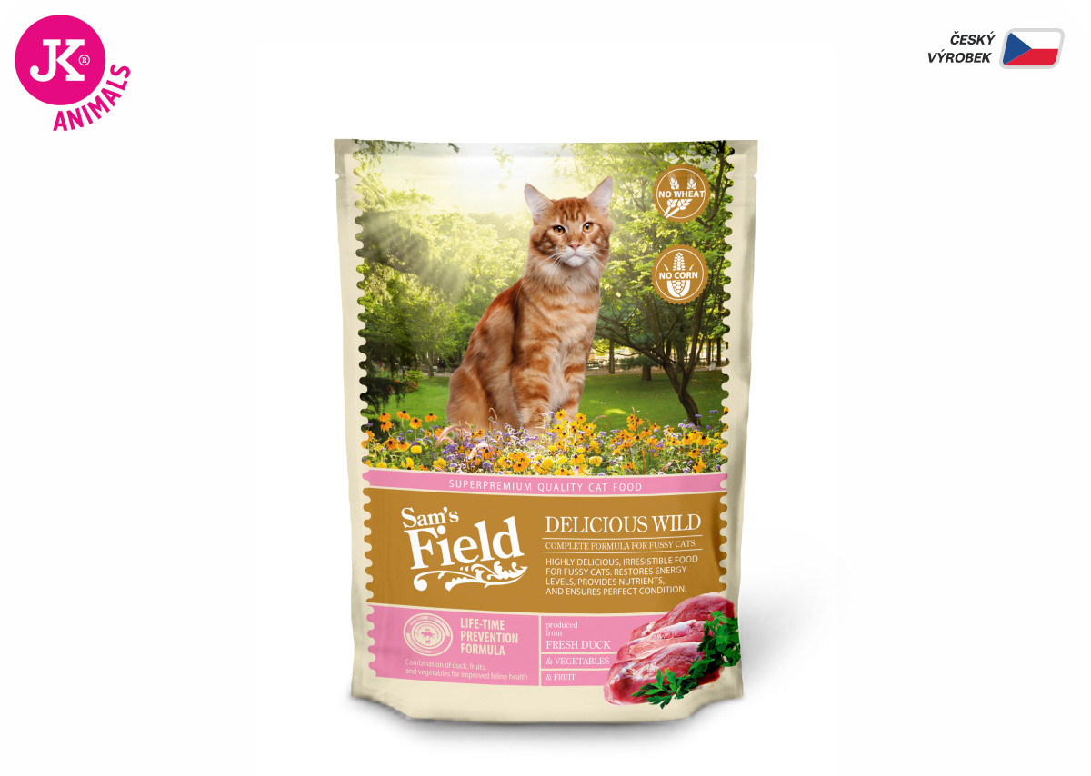 Sams Field Cat Delicious Wild, superprémiové granule s divočinou 400 g (Sam's Field)