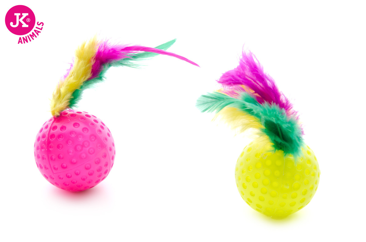Hračka Míček s pírkem 2 ks, plastová hračka