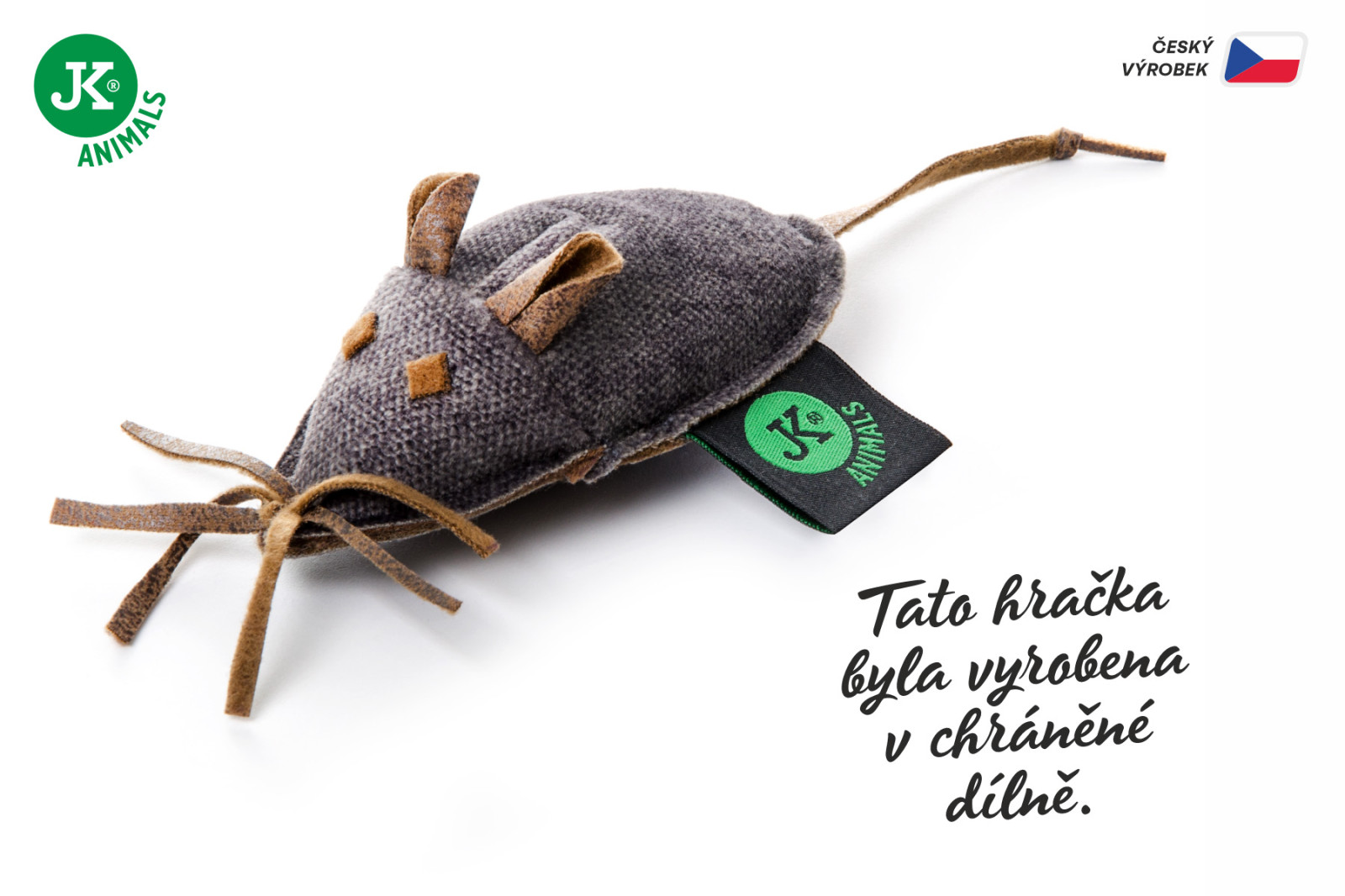 Malá textilní myška, šedá, 12 cm