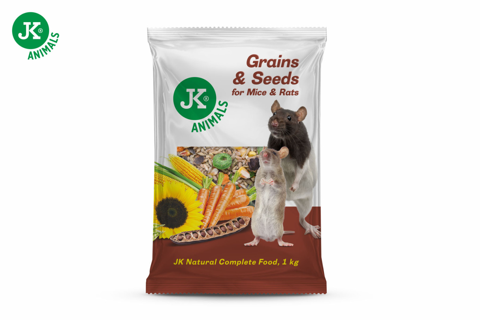 Zrniny a semínka, 1 kg, kompletní krmivo pro myši, krysy a potkany