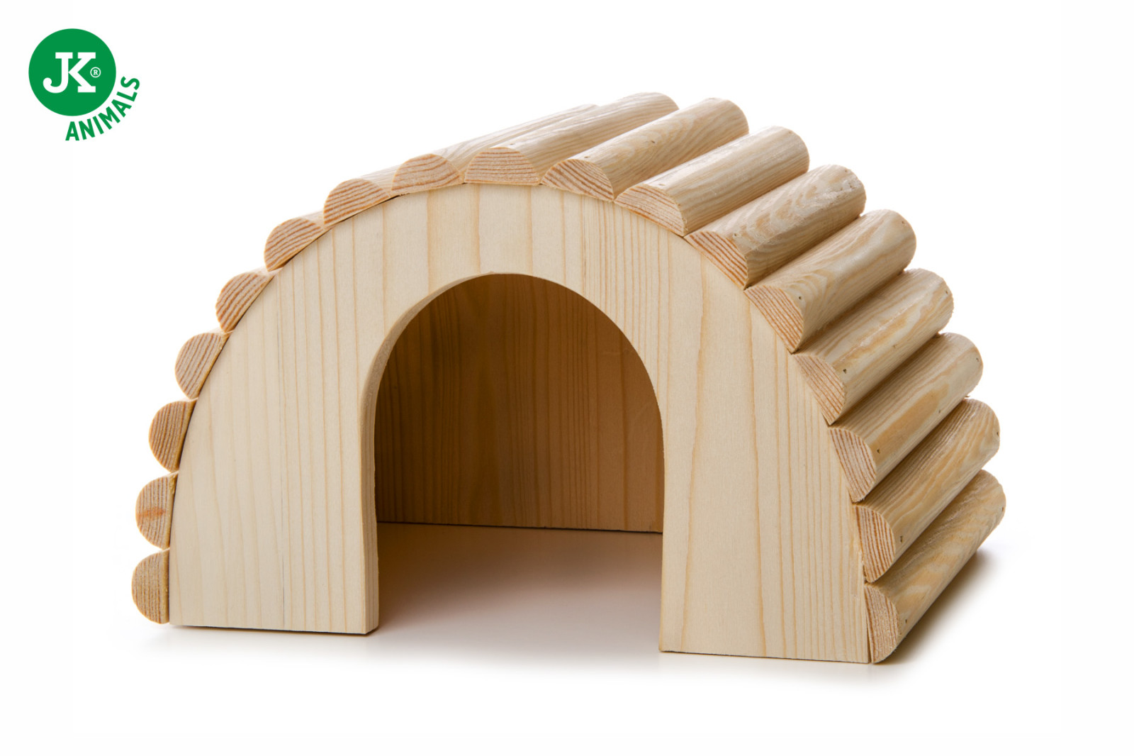 Dřevěný domek iglú z masivu pro králíky, 30×20×17 cm