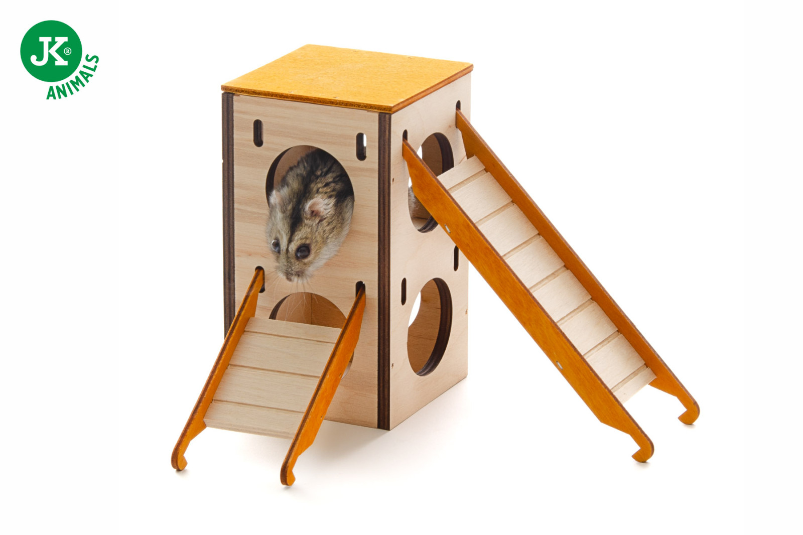 Dřevěný domek Věž s žebříky pro křečky, 8×7,5×14 cm