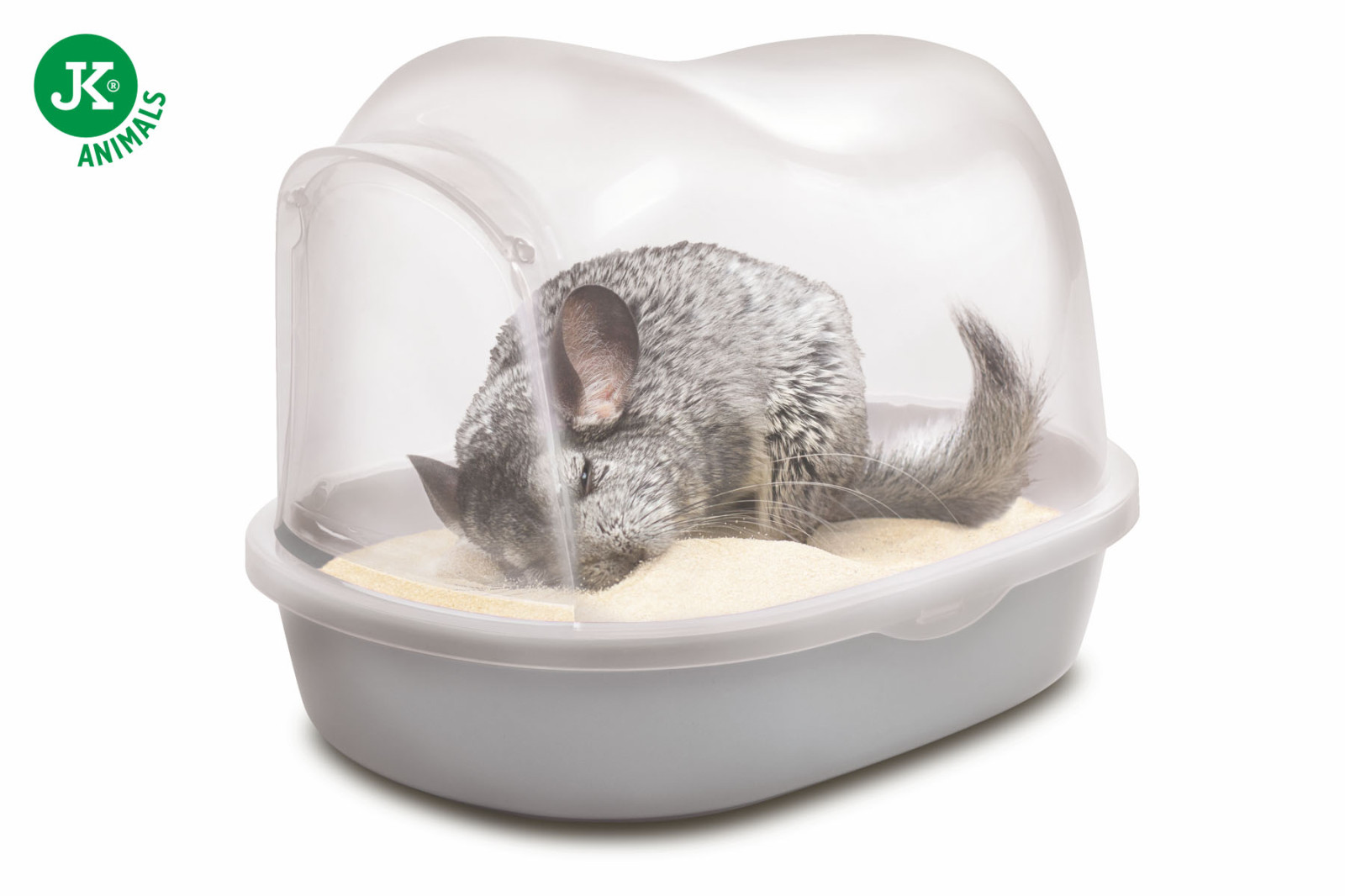 Plastová koupelna pro činčily s dvířky