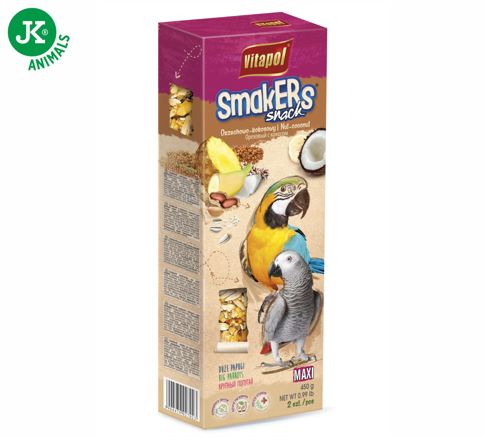 Vitapol - 2 MAXI klasy, velký papoušek, ořech a kokos