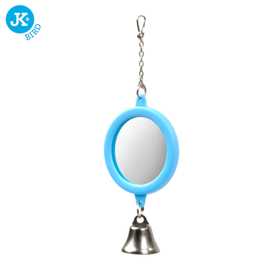 Kulaté zrcátko se zvonkem, plastová hračka pro ptáky