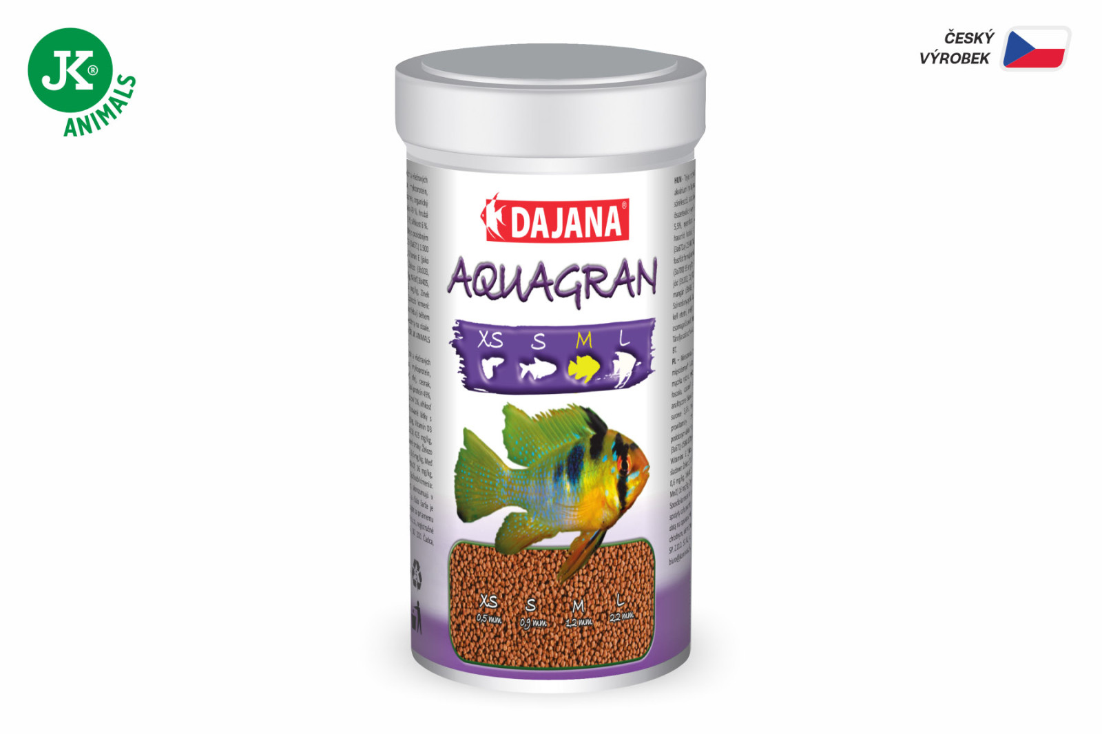 Dajana Aquagran, granule – krmivo, velikost M, 100 ml