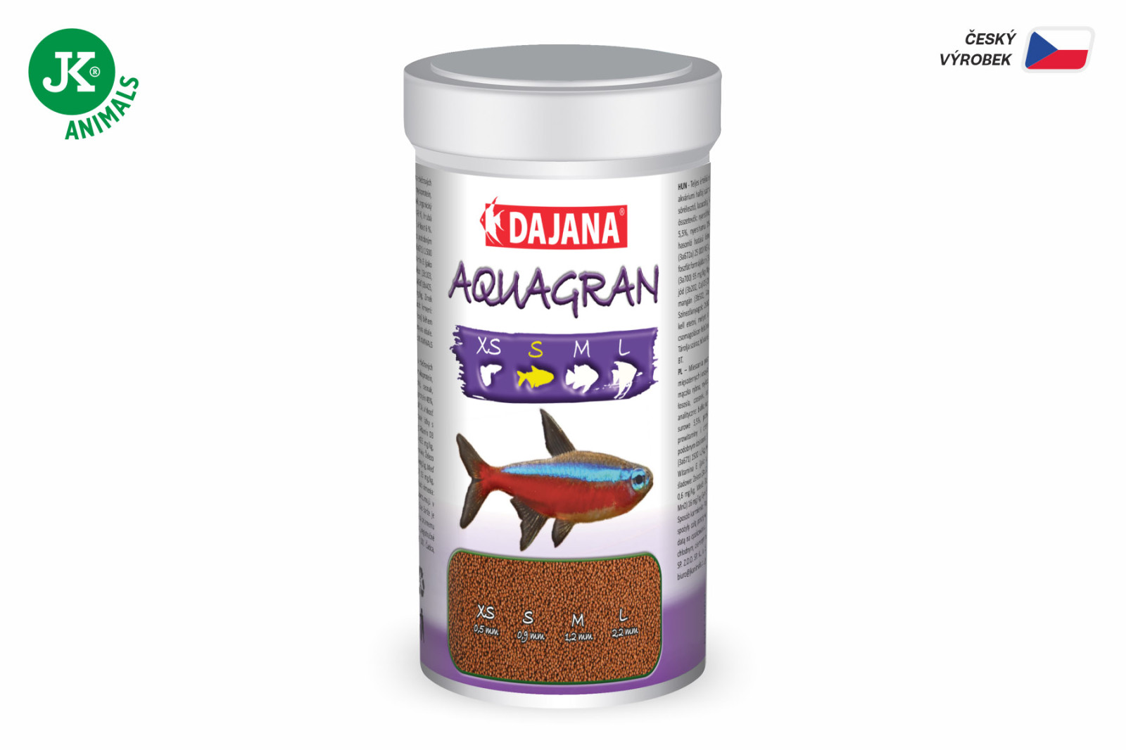 Dajana Aquagran, granule – krmivo, velikost S, 250 ml
